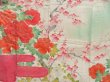 Photo8: 4811T08z930 Vintage Japanese Kimono Silk FURISODE Peony Pistachio green (8)