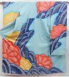 Photo1: 4811T10z1250 Vintage Japanese Kimono Silk SHIBORI FURISODE Cyan blue (1)