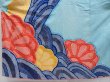 Photo3: 4811T10z1250 Vintage Japanese Kimono Silk SHIBORI FURISODE Cyan blue (3)