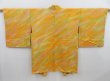 Photo1: 4812T06z580 Vintage Japanese Kimono Silk HAORI  Dark yellow (1)