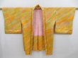 Photo5: 4812T06z580 Vintage Japanese Kimono Silk HAORI  Dark yellow (5)