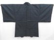 Photo2: 4812T07z540 Vintage Japanese Kimono Silk Men's OSHIMA HAORI  Black (2)