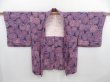 Photo5: 4812T11z600 Vintage Japanese Kimono Silk HAORI Yukiwa Dark lavender (5)