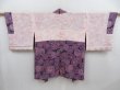 Photo6: 4812T11z600 Vintage Japanese Kimono Silk HAORI Yukiwa Dark lavender (6)