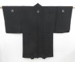 Photo4: 4813T01z730 Vintage Japanese Kimono Silk Men's HAORI 福禄寿 Black (4)