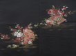 Photo3: 4813T03z570 Vintage Japanese Kimono Silk HAORI Flowers Black (3)