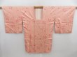 Photo5: 4813T04z580 Vintage Japanese Kimono Silk HAORI COAT Flower Peach (5)