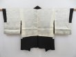 Photo6: 4813T05z540 Vintage Japanese Kimono Silk HAORI Flowers Black (6)