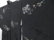 Photo2: 4813T07z540 Vintage Japanese Kimono Silk HAORI Flowers Black (2)