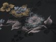 Photo4: 4813T07z540 Vintage Japanese Kimono Silk HAORI Flowers Black (4)