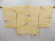 Photo1: 4813T12z630 Vintage Japanese Kimono Silk HAORI Plum branch Straw yellow (1)