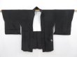 Photo5: 4816T03z420 Vintage Japanese Kimono Silk HAORI Princess Black (5)