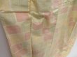 Photo3: 4816T05z830 Vintage Japanese Kimono Silk TSUMUGI  Light cream (3)