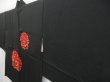 Photo2: 4816T10z570 Vintage Japanese Kimono Silk HAORI Flowers Black (2)