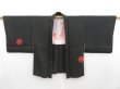 Photo4: 4816T10z570 Vintage Japanese Kimono Silk HAORI Flowers Black (4)