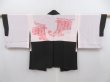 Photo5: 4816T10z570 Vintage Japanese Kimono Silk HAORI Flowers Black (5)