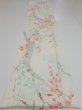 Photo5: 2R05z80  Japanese Kimono Silk  FABRIC Plum tree Off-white 63.0x14.6 (5)