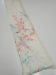 Photo2: 2R07z40  Japanese Kimono Silk  FABRIC Plum tree Off-white 56.7x7.1 (2)