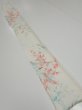 Photo5: 2R08z40  Japanese Kimono Silk  FABRIC Plum tree Off-white 55.9x7.3 (5)