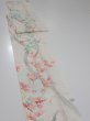 Photo3: 2R09z50  Japanese Kimono Silk  FABRIC Plum tree Off-white 76.4x7.1 (3)