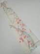 Photo1: 2R10z30  Japanese Kimono Silk  FABRIC Plum tree Off-white 39.4x7.3 (1)