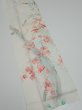 Photo2: 2R10z30  Japanese Kimono Silk  FABRIC Plum tree Off-white 39.4x7.3 (2)