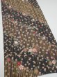 Photo2: 2R03z90  Japanese Kimono Silk  FABRIC Sakura Dark gray 67.7x14.8 (2)