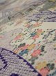 Photo4: 2R03z60  Japanese Kimono Silk  FABRIC Flowers Off-white 42.5x14.4 (4)