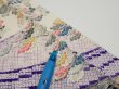 Photo9: 2R03z60  Japanese Kimono Silk  FABRIC Flowers Off-white 42.5x14.4 (9)