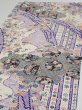 Photo3: 2R04z60  Japanese Kimono Silk  FABRIC Flowers Off-white 42.1x14.4 (3)