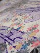 Photo4: 2R04z60  Japanese Kimono Silk  FABRIC Flowers Off-white 42.1x14.4 (4)