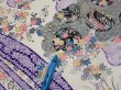 Photo9: 2R04z60  Japanese Kimono Silk  FABRIC Flowers Off-white 42.1x14.4 (9)