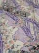 Photo1: 2R06z90  Japanese Kimono Silk  FABRIC Flowers Off-white 70.1x14.4 (1)