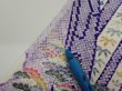 Photo8: 2R09z40  Japanese Kimono Silk  FABRIC Flowers Off-white 61.4x7.1 (8)