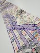 Photo1: 2R11z60  Japanese Kimono Silk  FABRIC Flowers Off-white 83.5x7.1 (1)