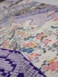 Photo4: 2R11z60  Japanese Kimono Silk  FABRIC Flowers Off-white 83.5x7.1 (4)