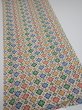 Photo2: 2R03z90  Japanese Kimono Silk  FABRIC Flower Off-white 63.8x14.4 (2)