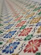 Photo4: 2R08z40  Japanese Kimono Silk  FABRIC Flower Off-white 57.9x7.1 (4)