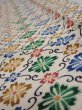 Photo4: 2R09z30  Japanese Kimono Silk  FABRIC Flower Off-white 34.6x7.1 (4)