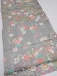 Photo2: 2R02z60  Japanese Kimono Silk  FABRIC Plum branch Light gray 43.3x14.8 (2)