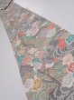 Photo1: 2R09z60  Japanese Kimono Silk  FABRIC Plum branch Light gray 81.9x7.3 (1)