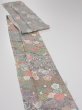 Photo3: 2R09z60  Japanese Kimono Silk  FABRIC Plum branch Light gray 81.9x7.3 (3)