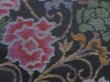 Photo6: 4817T04z810 Vintage Japanese Kimono Silk OSHIMA TSUMUGI Flowers Black (6)