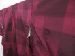 Photo2: 4817T05z840 Vintage Japanese Kimono Silk TSUMUGI  Wine red (2)