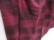 Photo3: 4817T05z840 Vintage Japanese Kimono Silk TSUMUGI  Wine red (3)