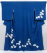 Photo1: 4817T07z970 Vintage Japanese Kimono Silk TSUKESAGE Flower Oriental blue (1)