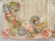 Photo5: 4817T08z810 Vintage Japanese Kimono Silk TSUKESAGE Flowers Sand beige (5)