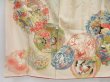 Photo6: 4817T08z810 Vintage Japanese Kimono Silk TSUKESAGE Flowers Sand beige (6)