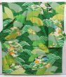 Photo1: 4817T10z1220 Vintage Japanese Kimono Silk FURISODE Chrysanthemum Green (1)