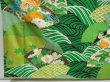 Photo4: 4817T10z1220 Vintage Japanese Kimono Silk FURISODE Chrysanthemum Green (4)